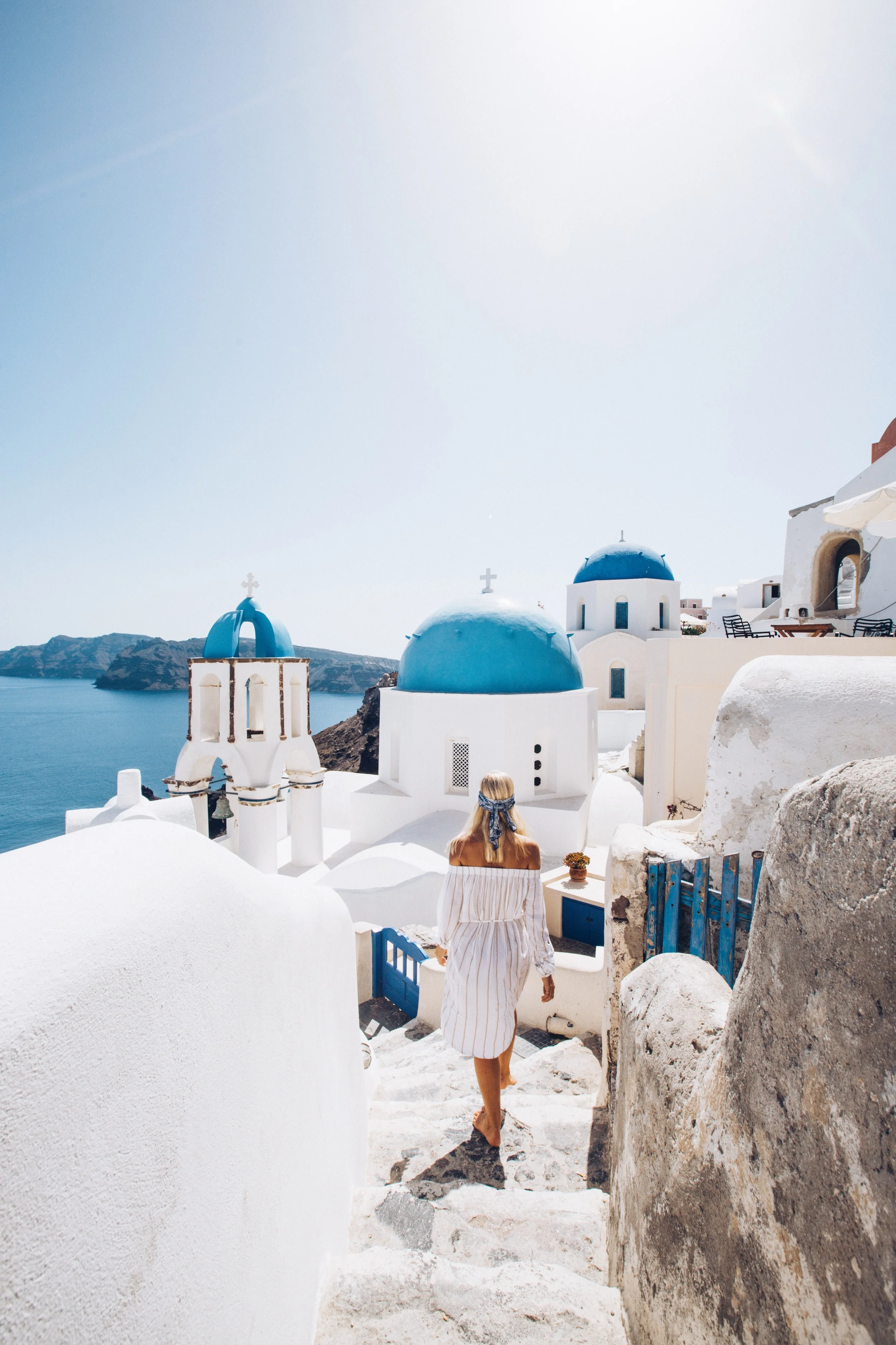 Santorini wandering. Dress: faithful