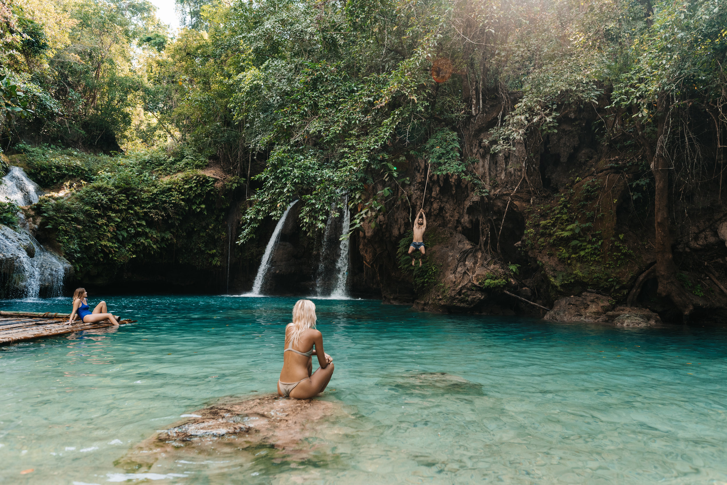 My jungle boy at the falls above Kawasan 