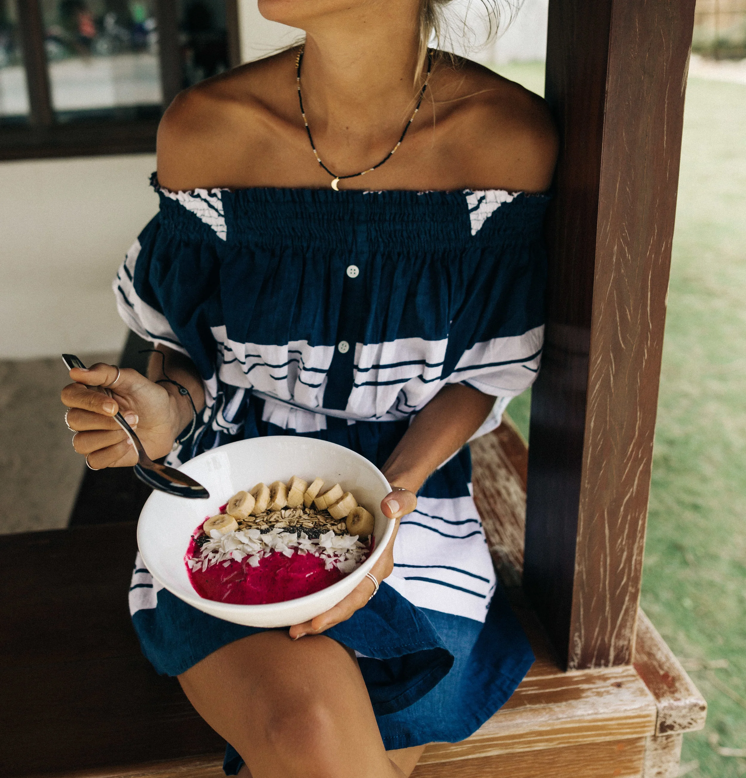 Icy cold dragonfruit bowls at Arka Hayahay Resort 