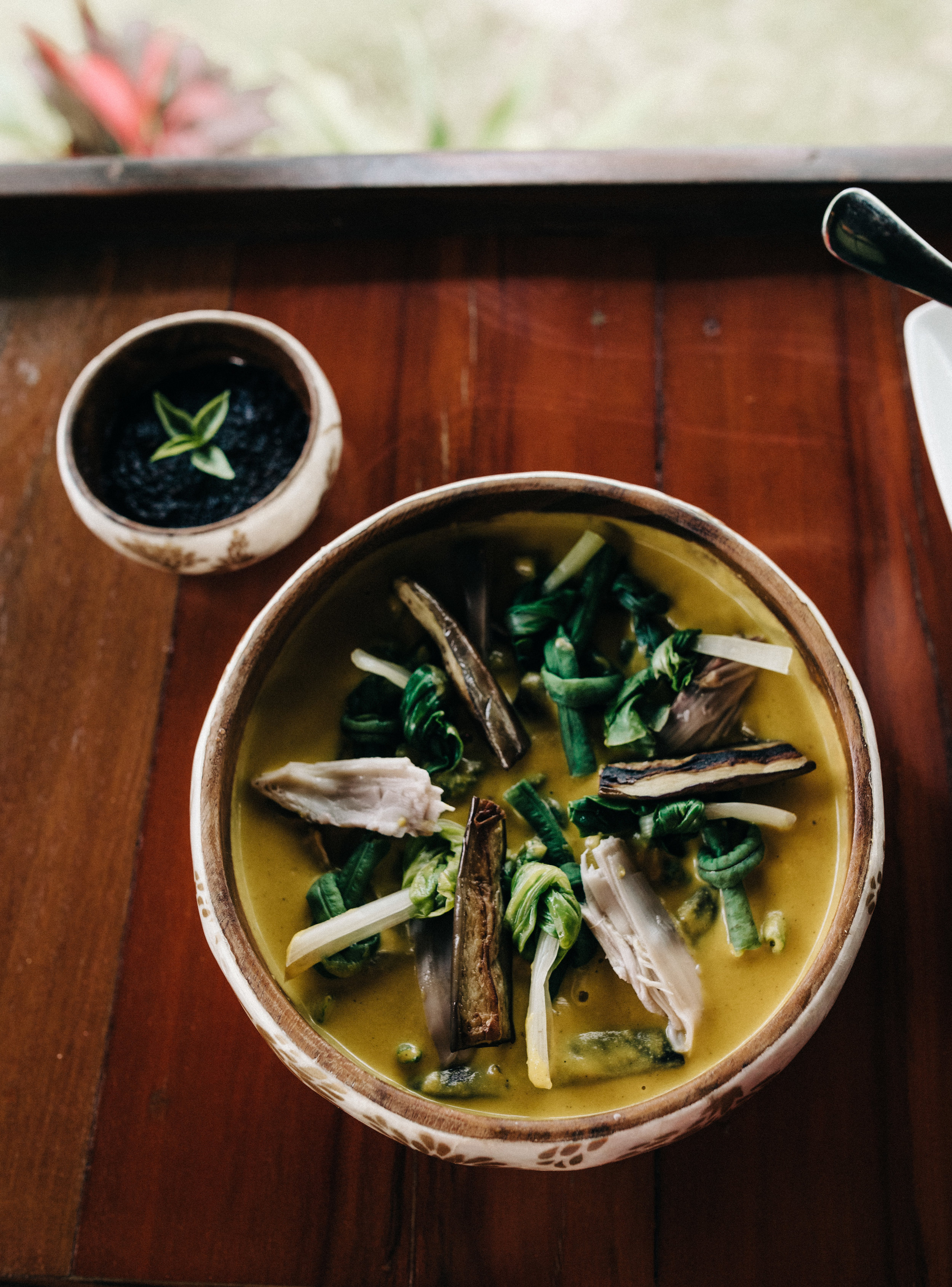 Lotus shores @ Yoga Doju: Banana Heart Kare Kare: a vegan version of a filipino peanut stew 