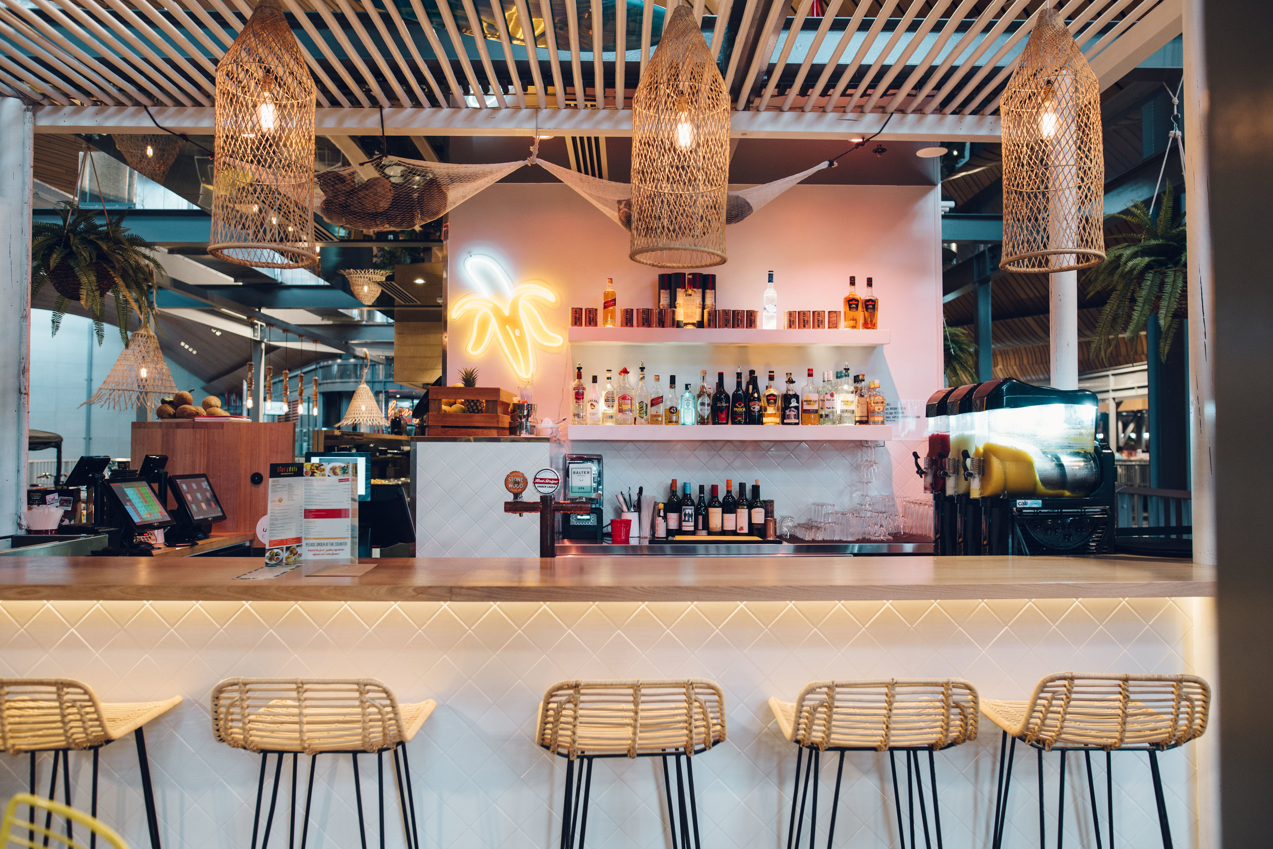 The bar at Fiery Deli 