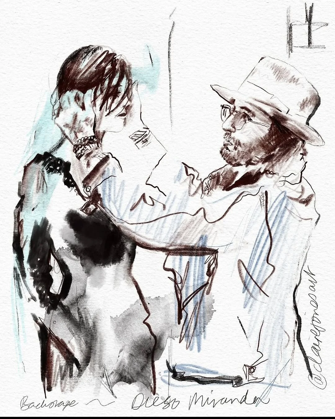 Amazing sketch from @clairejonesart from Backstage LFW. @livayres