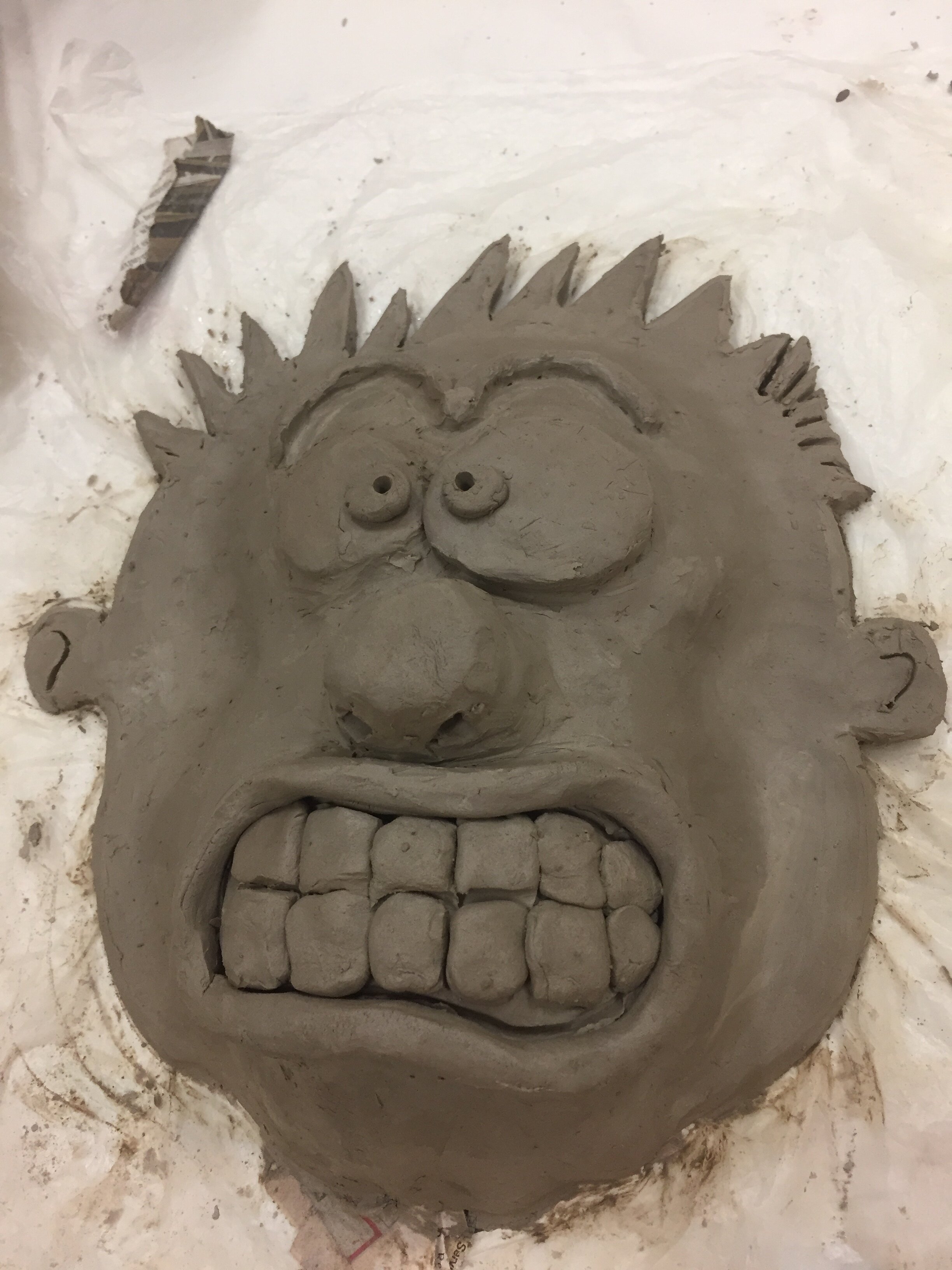 Professional Development Activity Away Day, Perth, Drawing and Clay, Fear Facial Expression of Emotion