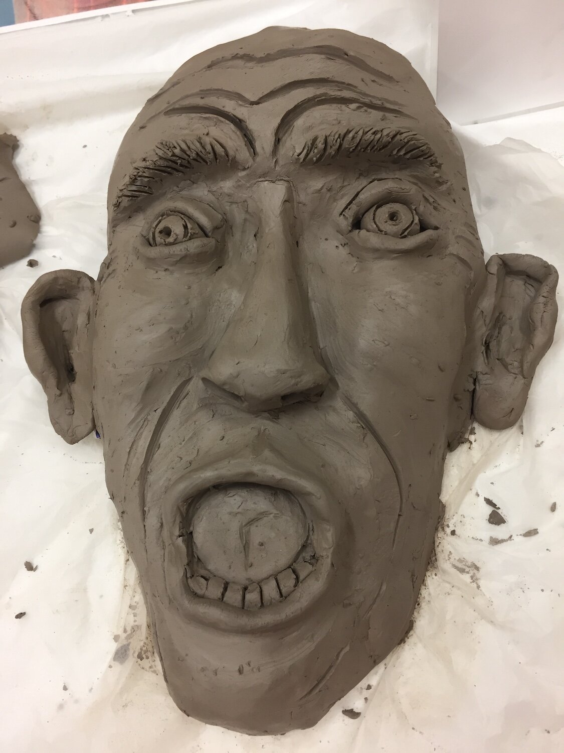 Professional Development Activity Away Day, Perth, Fear Facial Expression of Emotion, Clay Sculpture