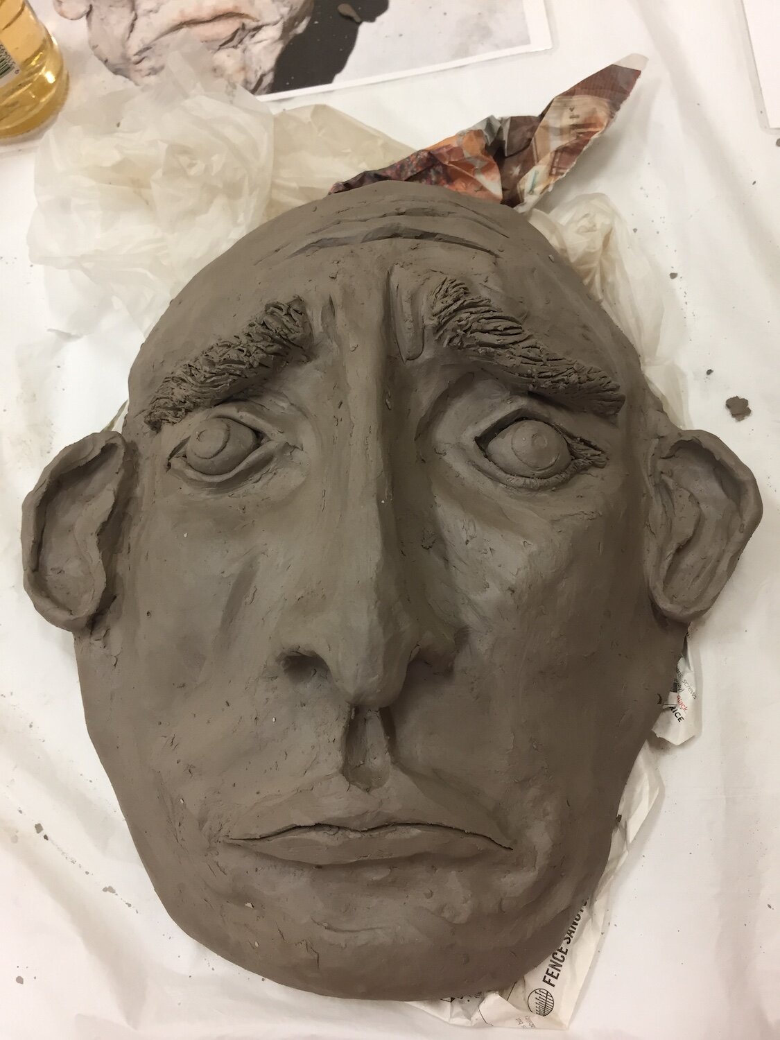 Professional Development Activity Away Day, Perth, Sad Facial Expression of Emotion, Clay Sculpture