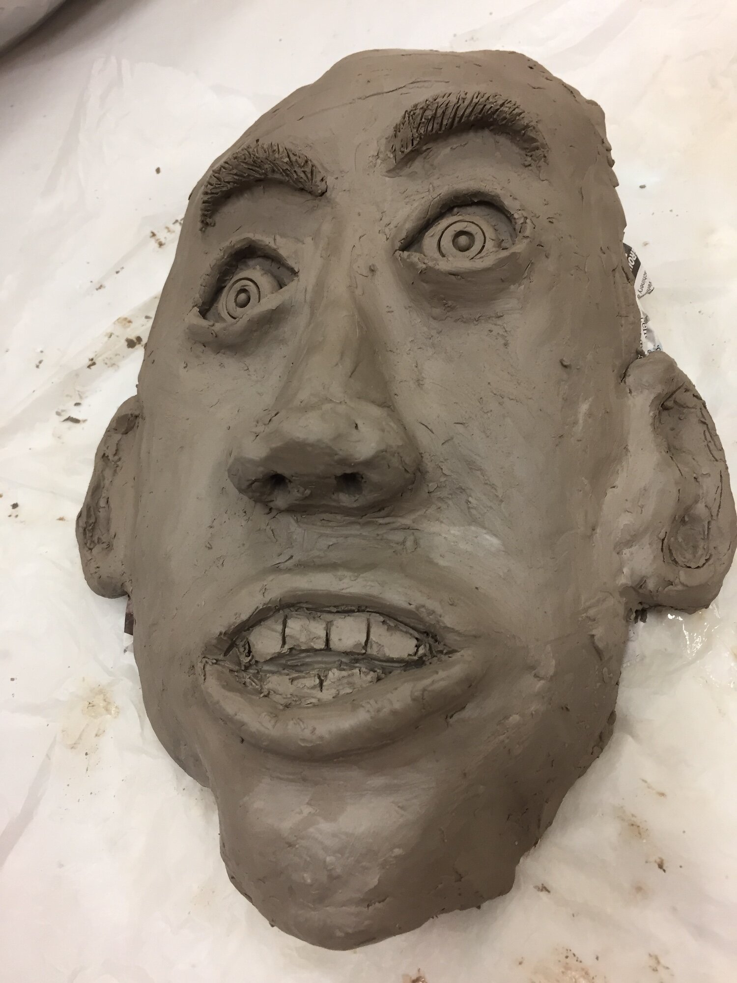 Professional Development Activity Away Day, Perth, Surprise Facial Expression of Emotion, Clay Sculpture