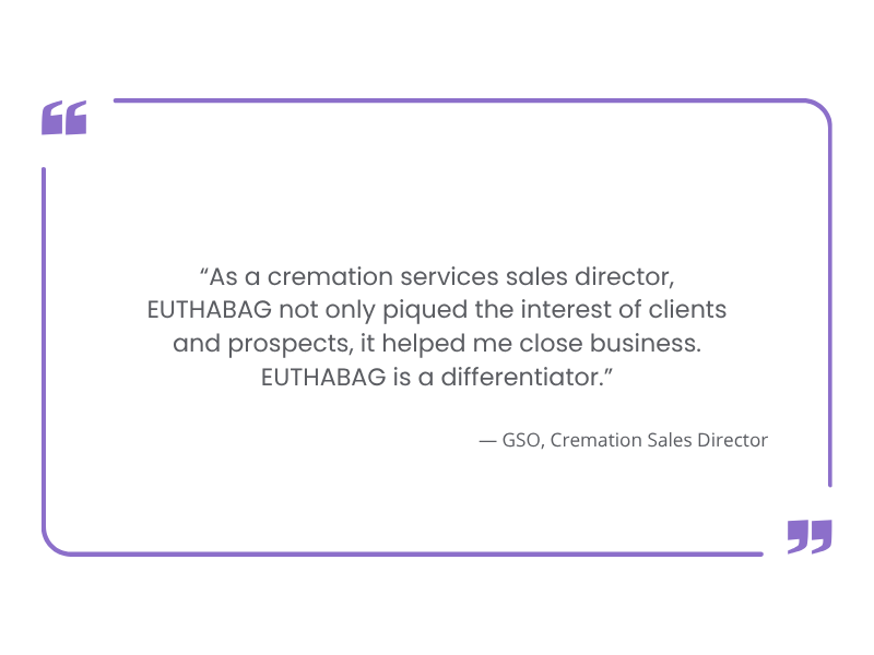 image of a quote from a crematorium sales director