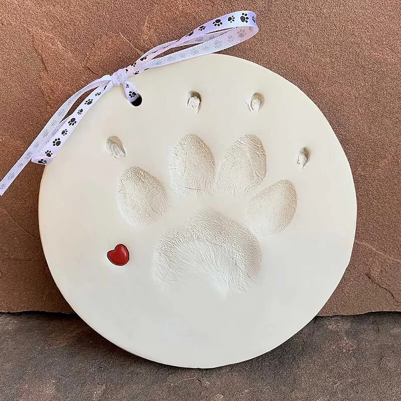 Clay paw print memorial