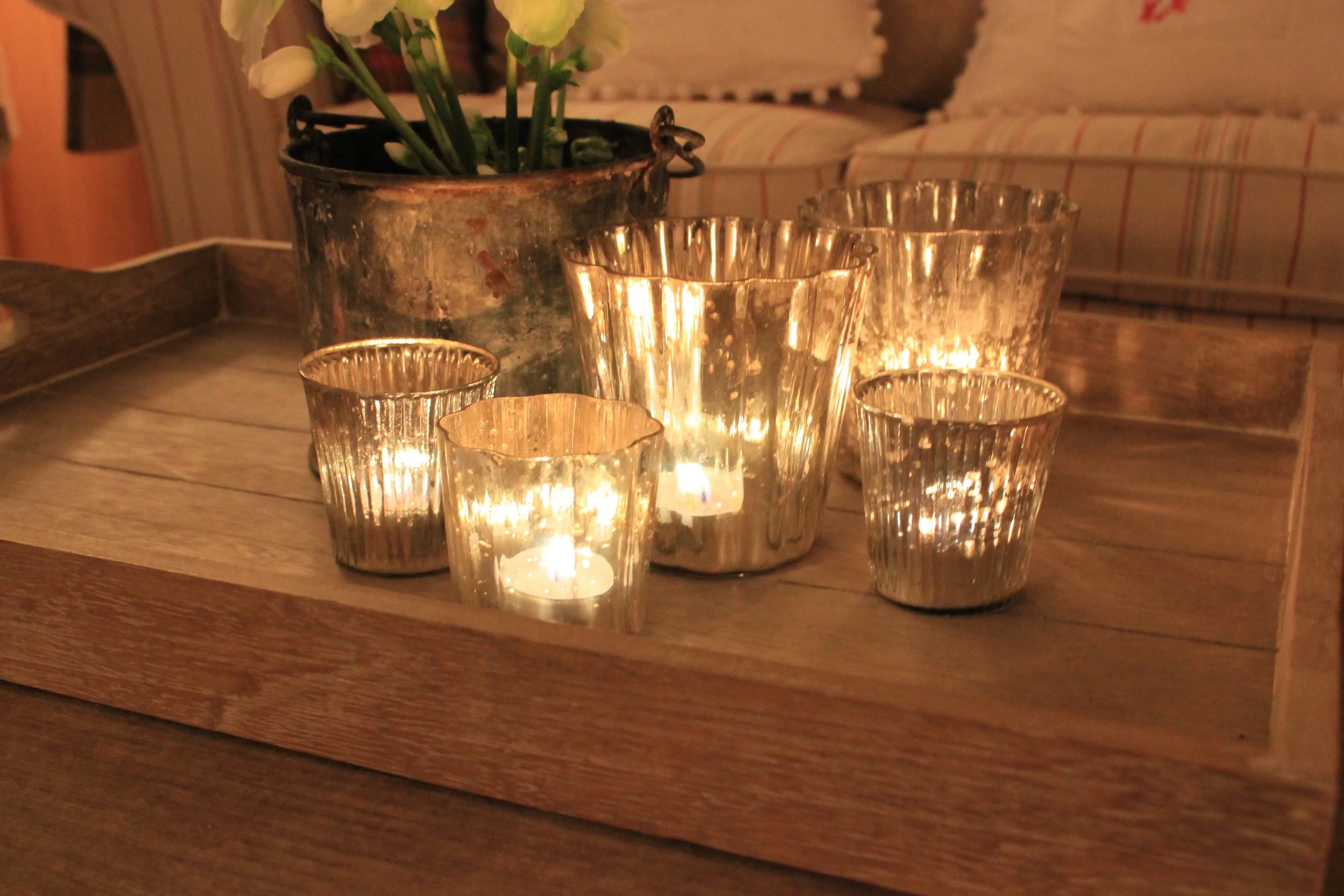 I still have a few of each of the candle votives in stock - these are the large and small fluted ones together with the cupcake votives. I have had mine for a few years now and they look lovely year round.