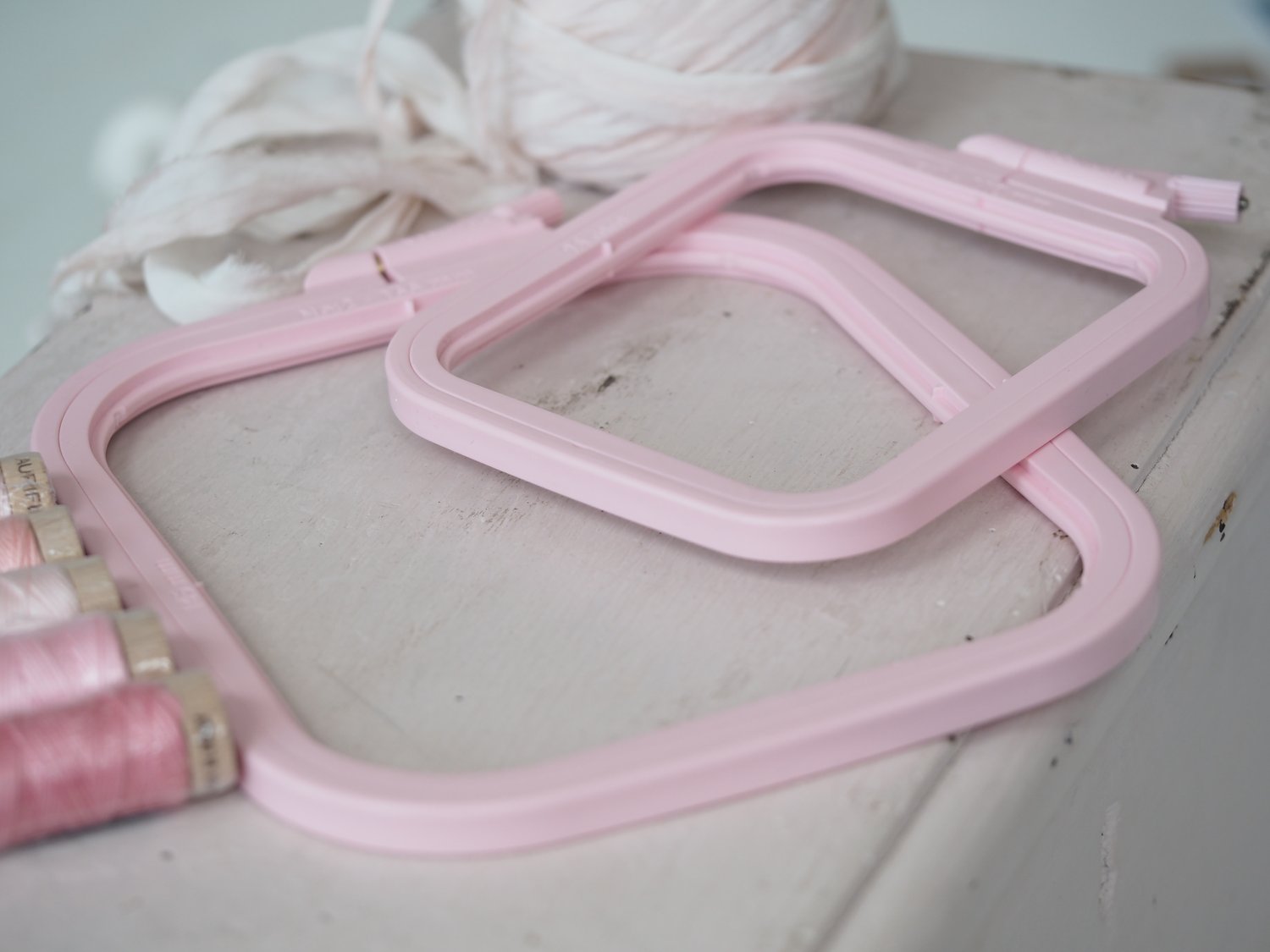 Nurge Square Plastic Hoop Pink – Colour and Cotton