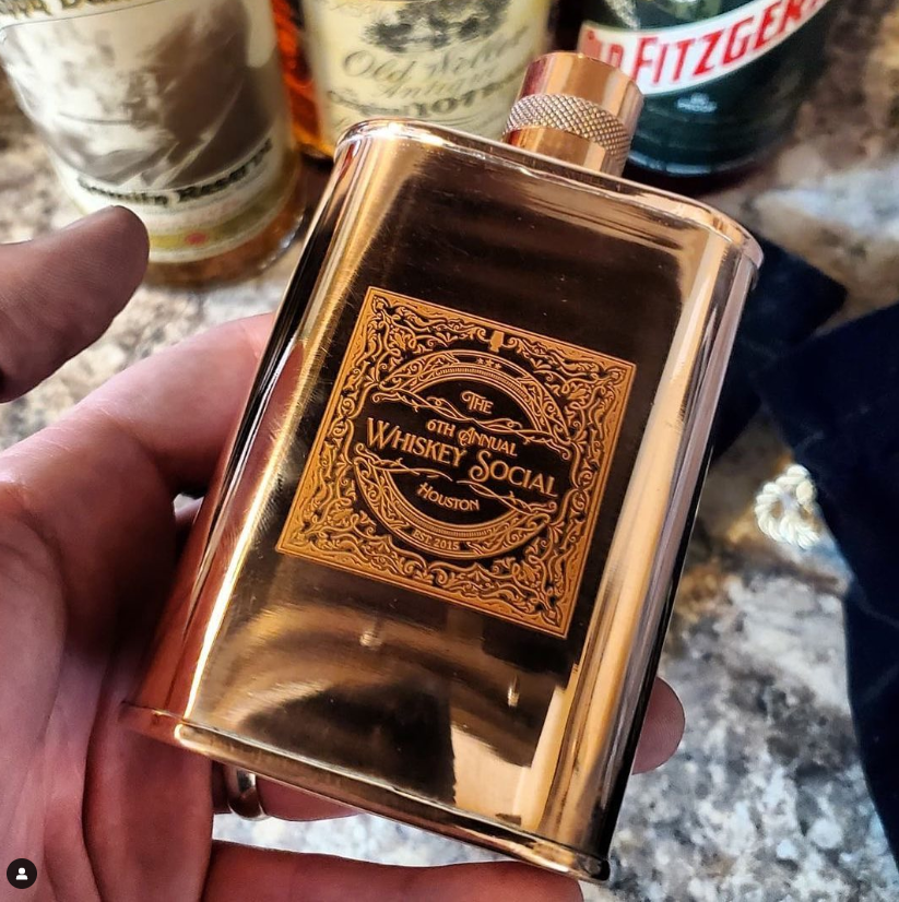 Handmade Jacob Bromwell Flasks — 2023 Houston Whiskey Social