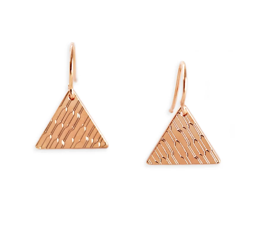 Ohrringe 'Dreieck' - gold