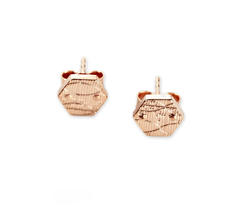 Ohrstecker 'Sechseck' - rosé