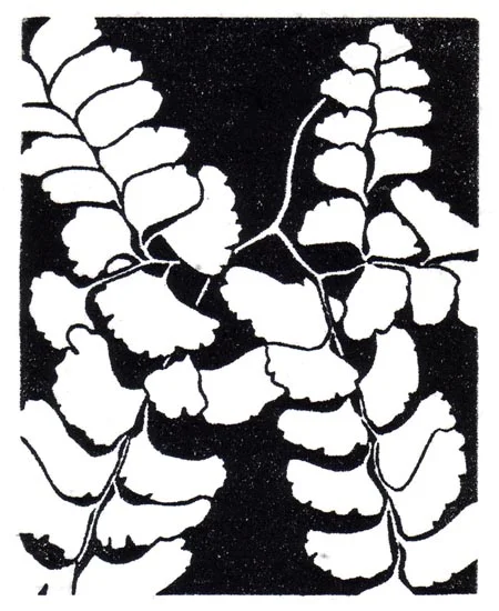 "December 22" linocut; 4 x 5" image size, 8 x 9" paper size; printed on HP55 handmade laid rice paper; edition of 8; 2012; unframed