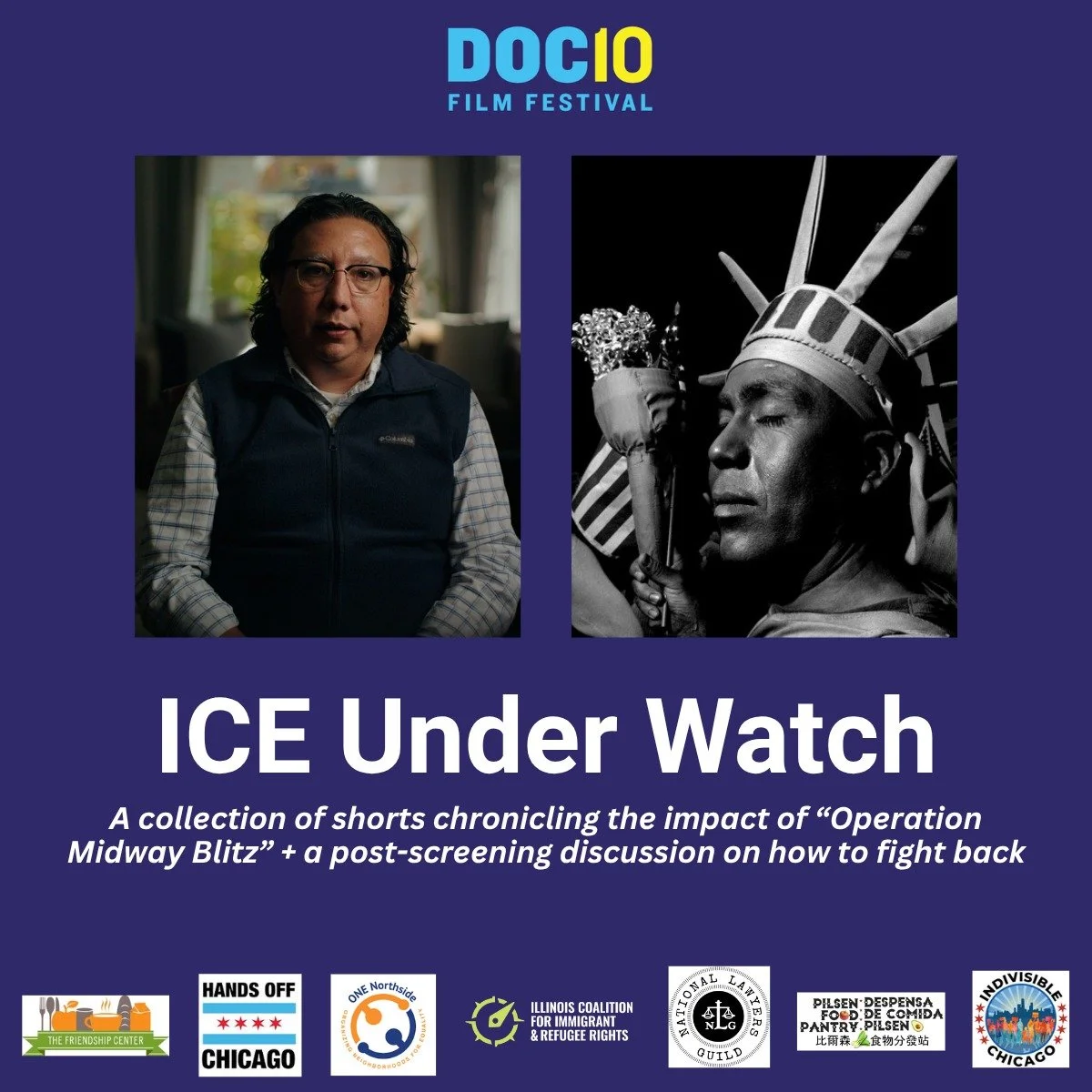 We&rsquo;re proud to present ICE Under Watch &mdash; a collection of short films chronicling the impact of &ldquo;Operation Midway Blitz&rdquo; &mdash; plus a post-screening discussion on how to fight back, alongside tabling opportunities with commun