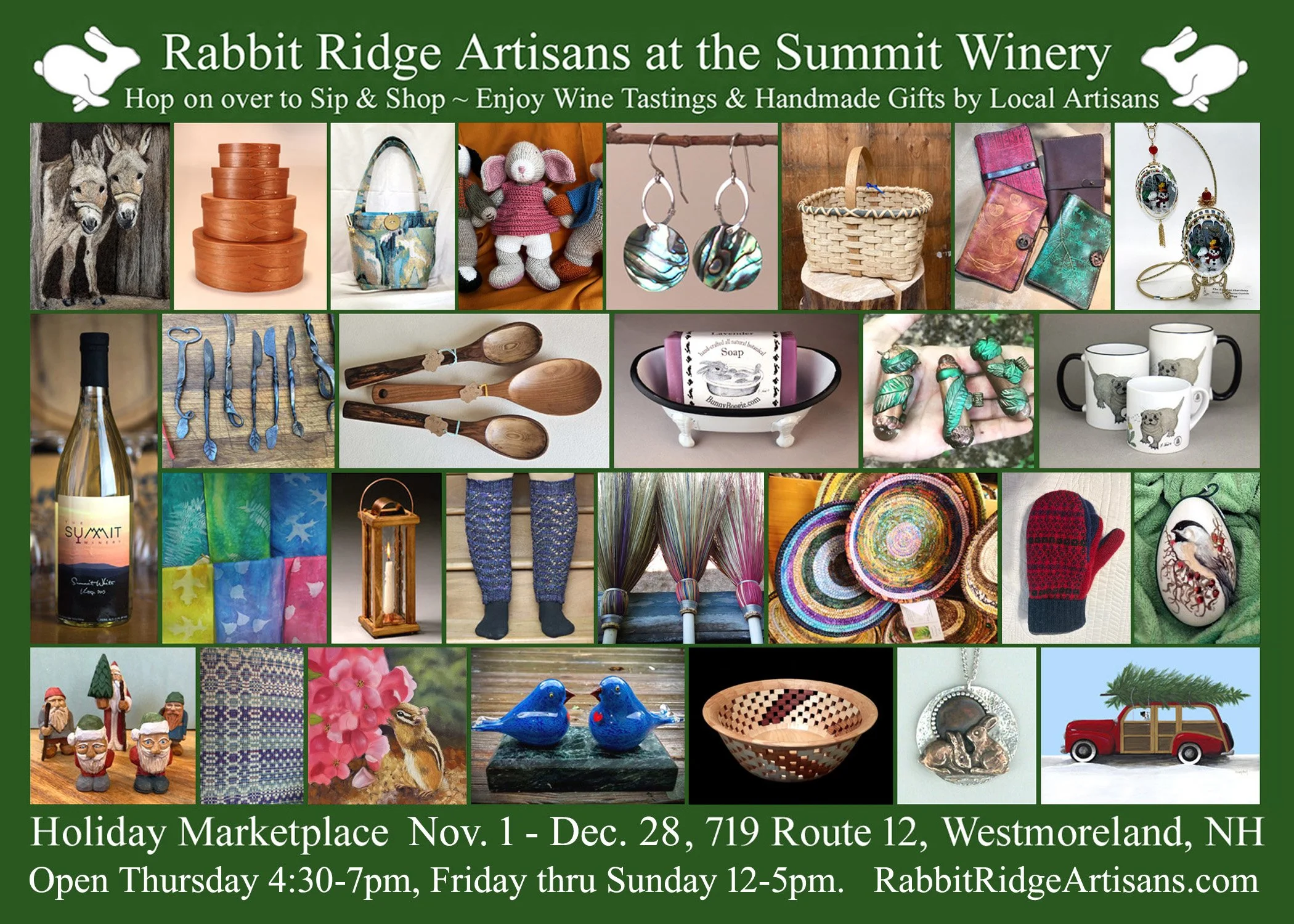 HOLIDAY MARKETPLACE: Rabbit Ridge Artisans at The Summit Winery