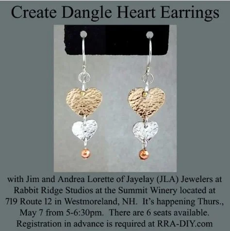 WORKSHOP: Heart Dangle Earrings led by Jim and Andrea Lorette 