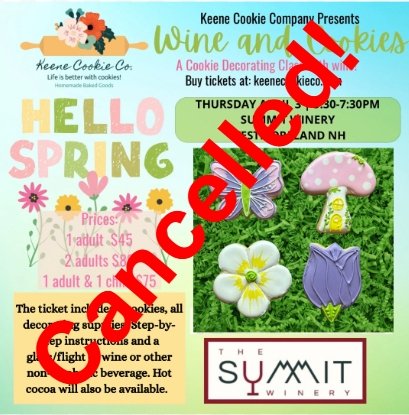 CANCELLED....CLASS: Spring Cookie Decorating Class by Keene Cookie Co