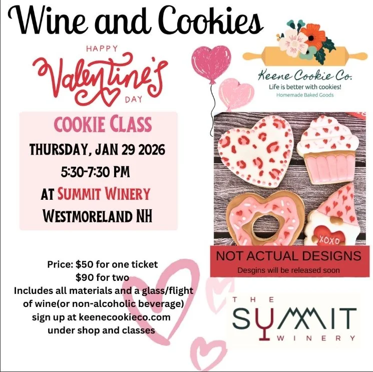 Wine and Cookies - Valentine's Day Cookie Decorating Class