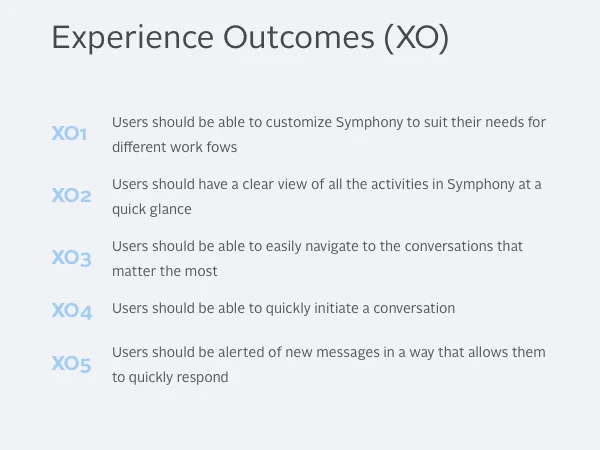 An initial set of user experience goals.
