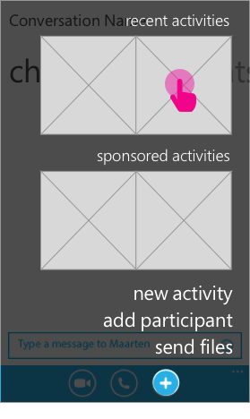 The user can go back to a recent activity, try a sponsored activity, or pick from the activity directory