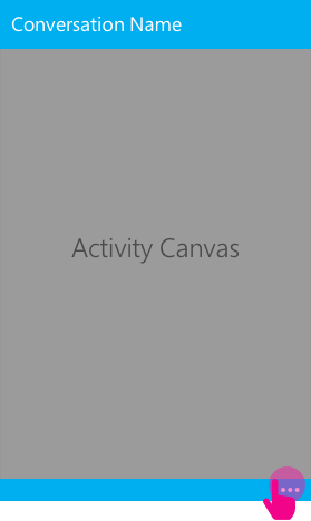 The user can expand the controls while in the activity mode of a conversation.