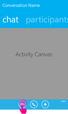 Once the controls are shown, the user can access the other features of a Skype conversation.