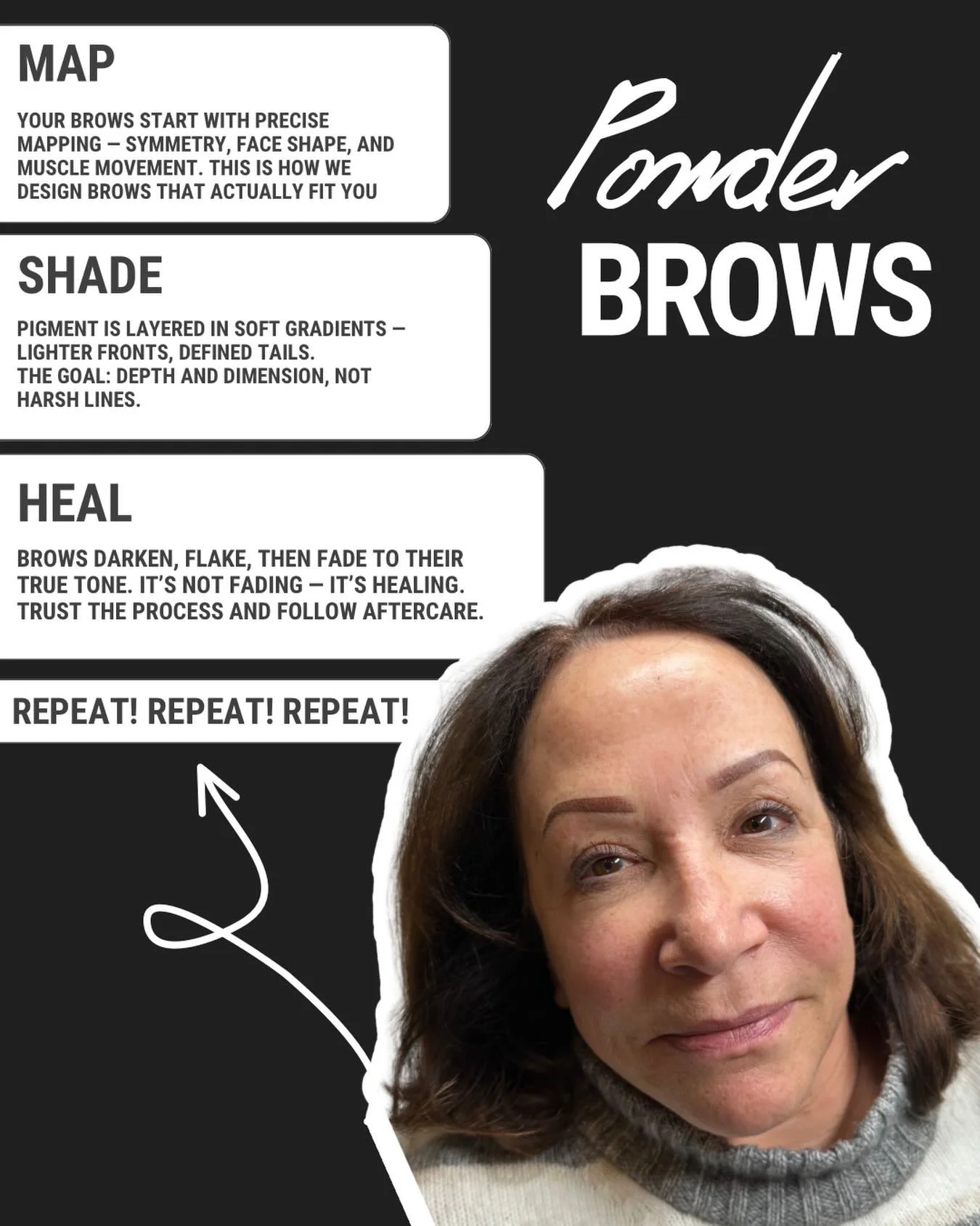 ✨ The secret to effortless brows ✨

Powder Brows are perfect if you want:

&bull; fuller brows
&bull; a soft makeup look
&bull; less time getting ready

This technique gently layers pigment to create beautifully defined brows that last.

📅 Appointme