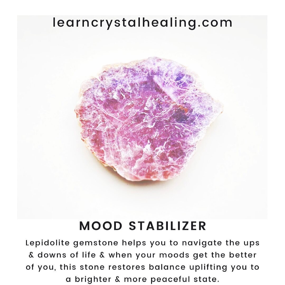 Life is filled with ups &amp; downs right? When your moods get the better of you, lepidolite gemstone helps to stabilize moods, has a calming effect and helps to restore you to a brighter emotional state. Do you have lepidolite in your crystal collec