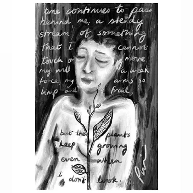 &ldquo;but the plants keep growing even when I don&rsquo;t look&rdquo; :: 🌱 :: quarantine thoughts from University of Minnesota - Poetry MFA Purvai Aranya  @eastwindmaking :: in the Quarant-zine. Link in bio. 🌚 #quarantzine #brinethezine