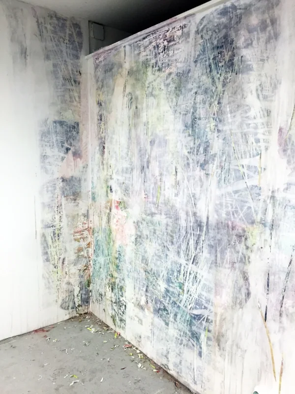 Wall (corner) , h8' x w7', transfers on drywall, 2015