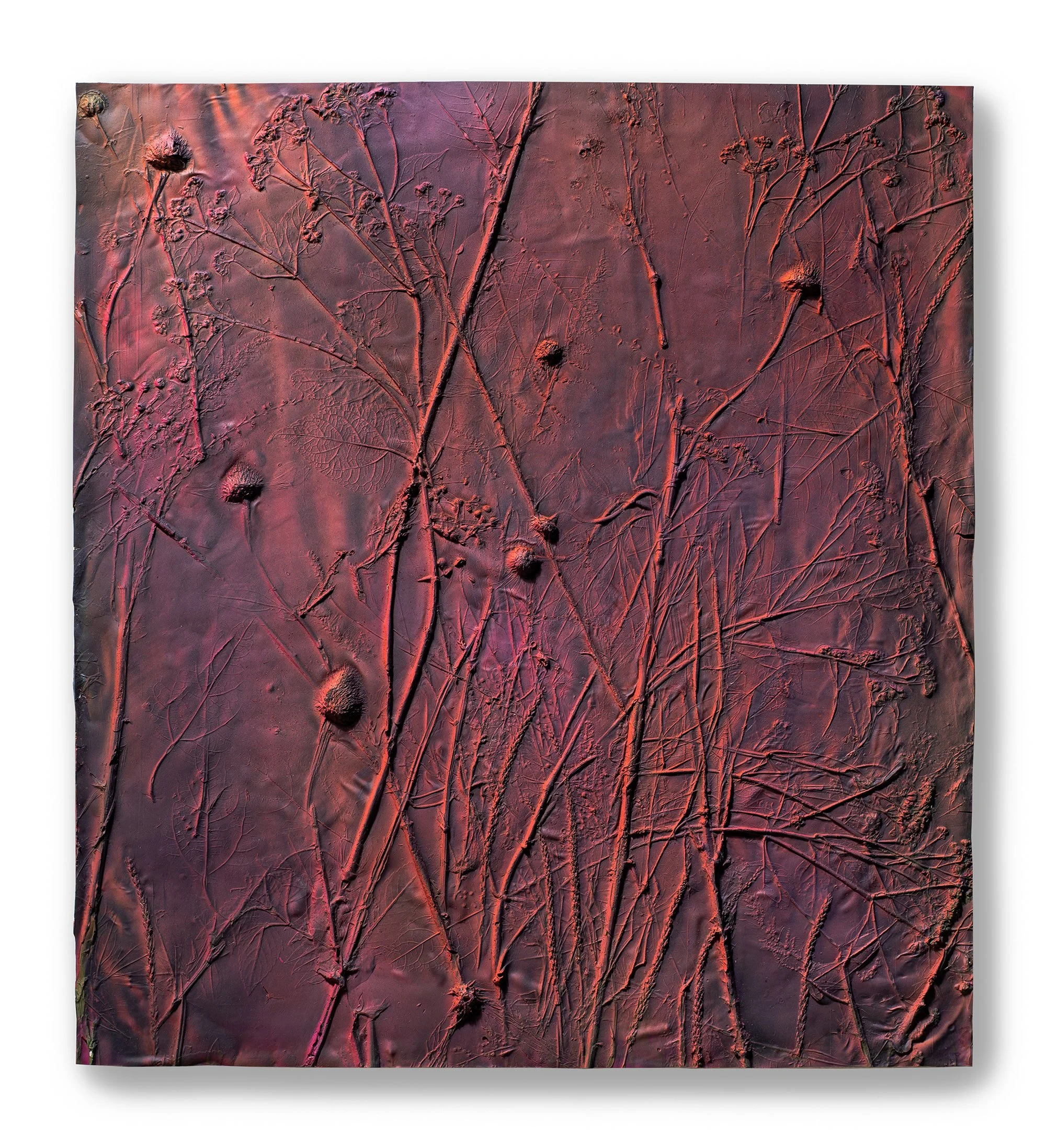 Garden (light), acrylic cast mounted on wood panel, 25 x 22 inches, 2022