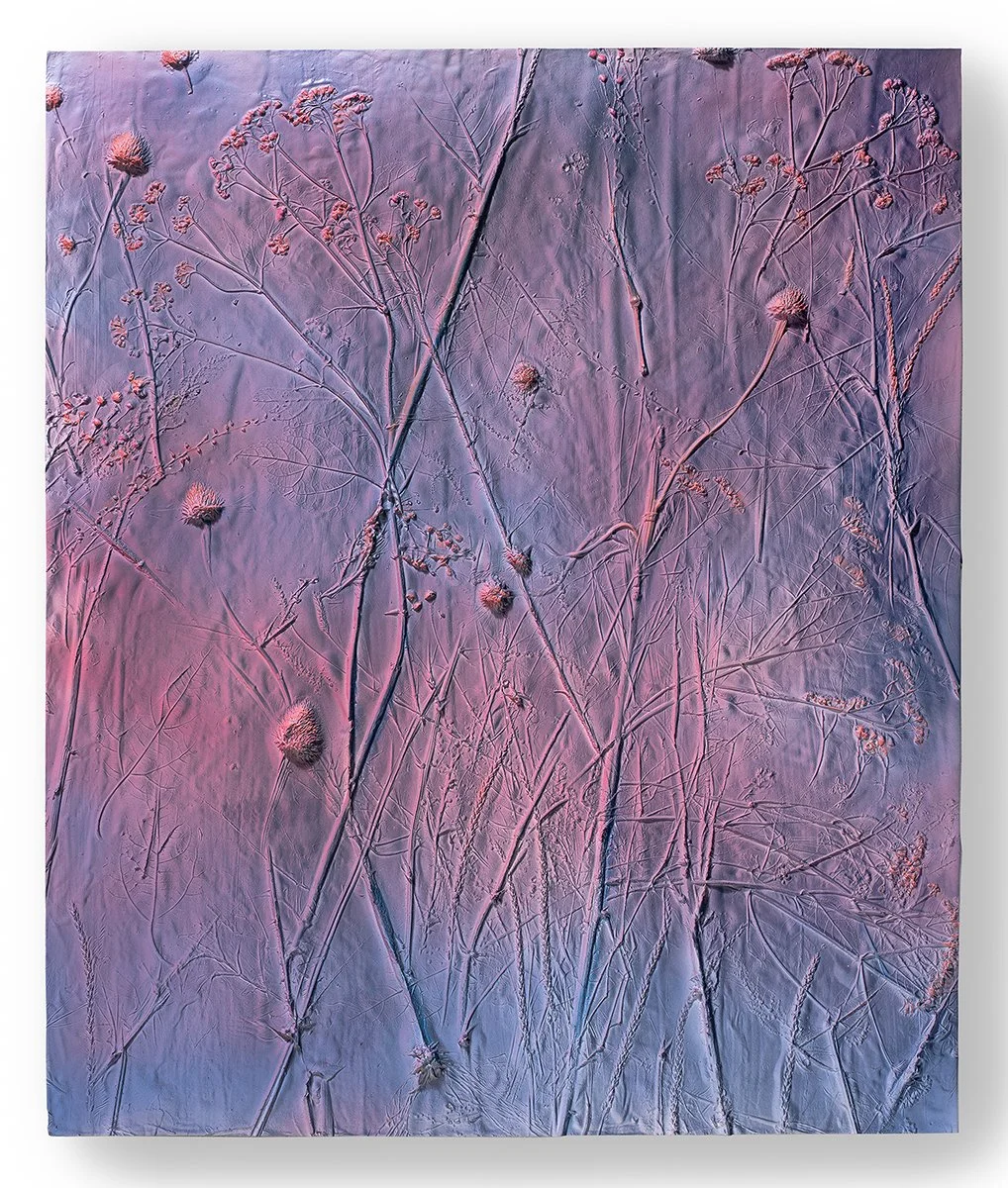 Garden (mist), acrylic cast mounted on wood panel, 26 x 22 inches, 2022
