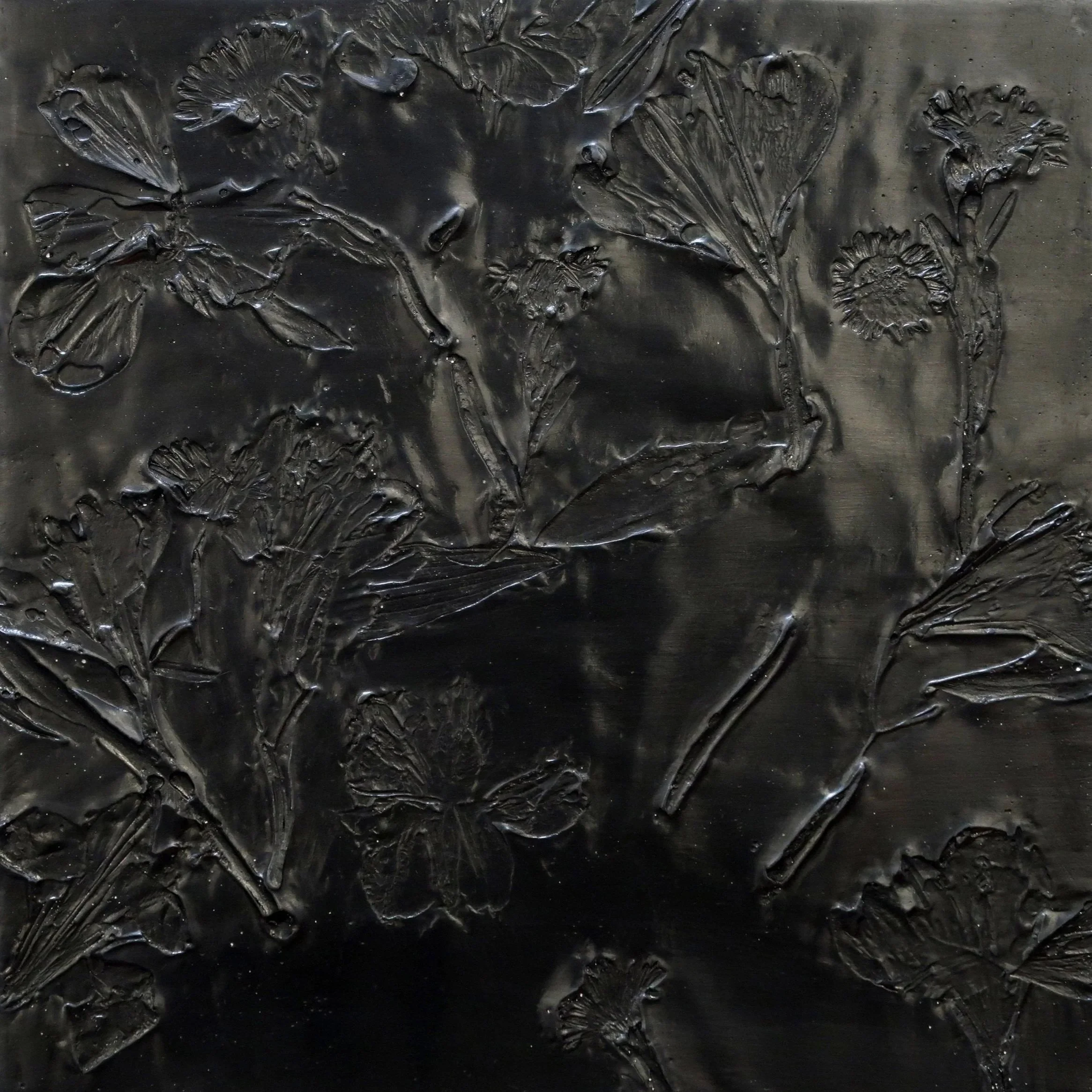 Remnants, egg tempera on panel, 8 x 8 in, 2023