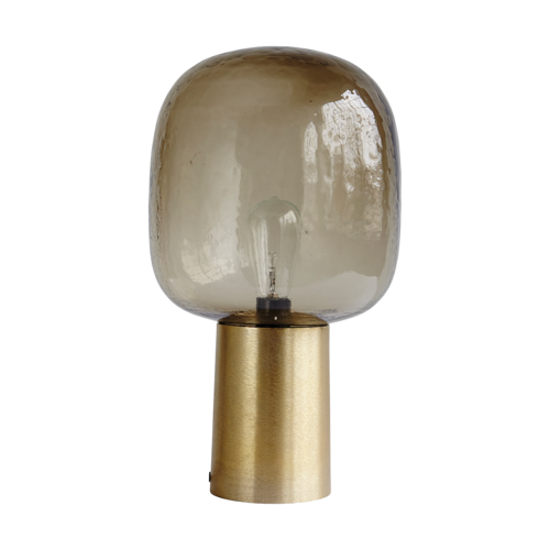 Smoked Glass Brass Lamp