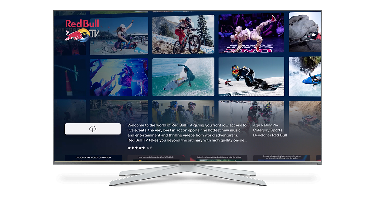 Red Bull TV App Store Product Background tvOS 1320 Thousand Monthly Page Views