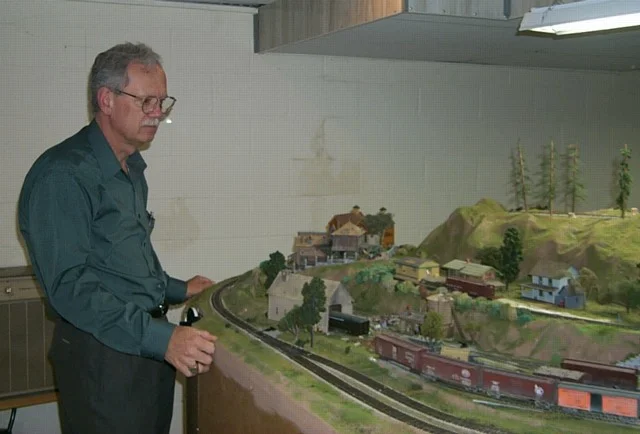 Alan surveying his railroad empire.