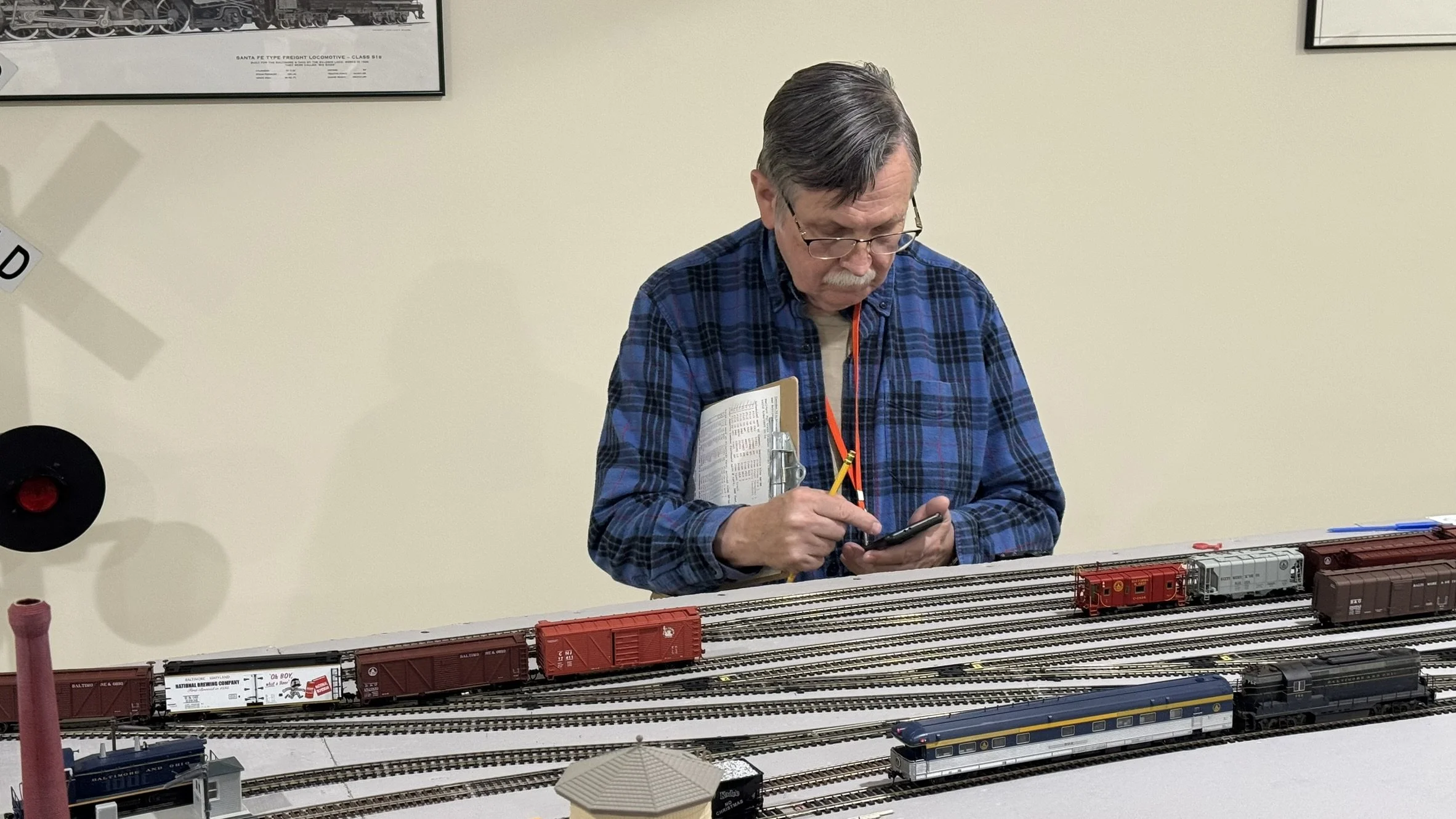 Jim Spotting Cars on Bob's B&amp;O