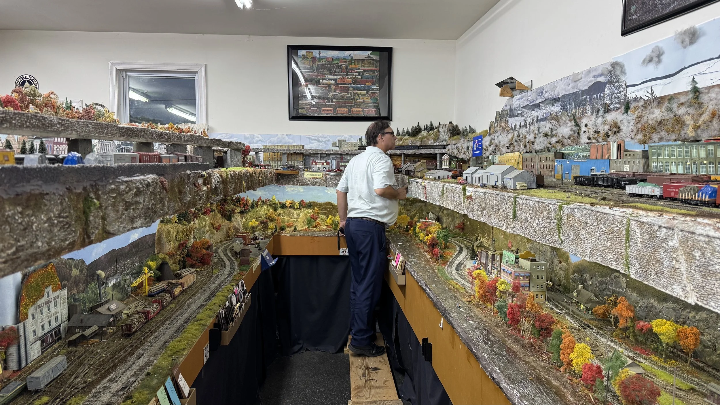 Scott Checking a Turnout Position on Bill's B&amp;O