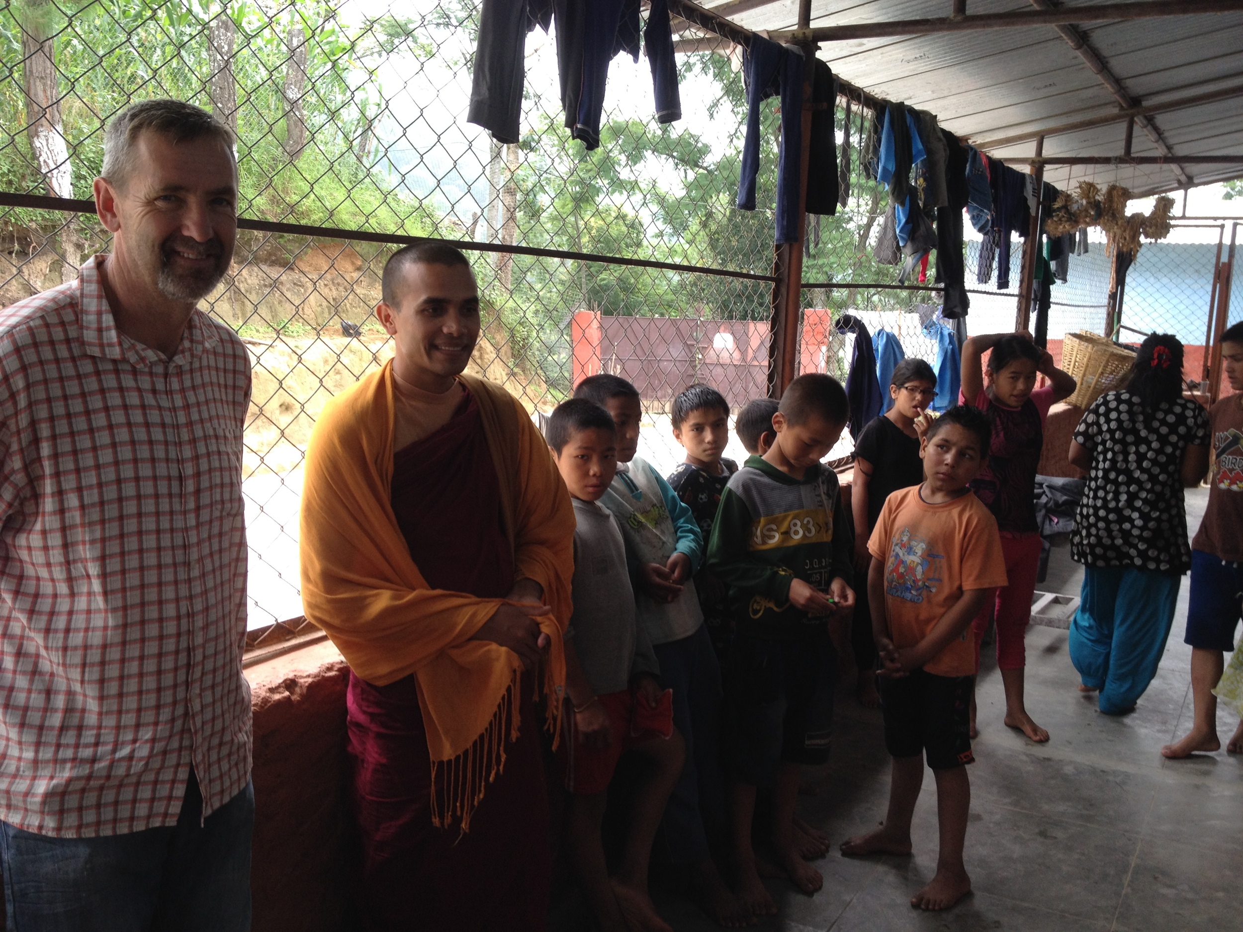 M invites orphans to Lumbini.JPG