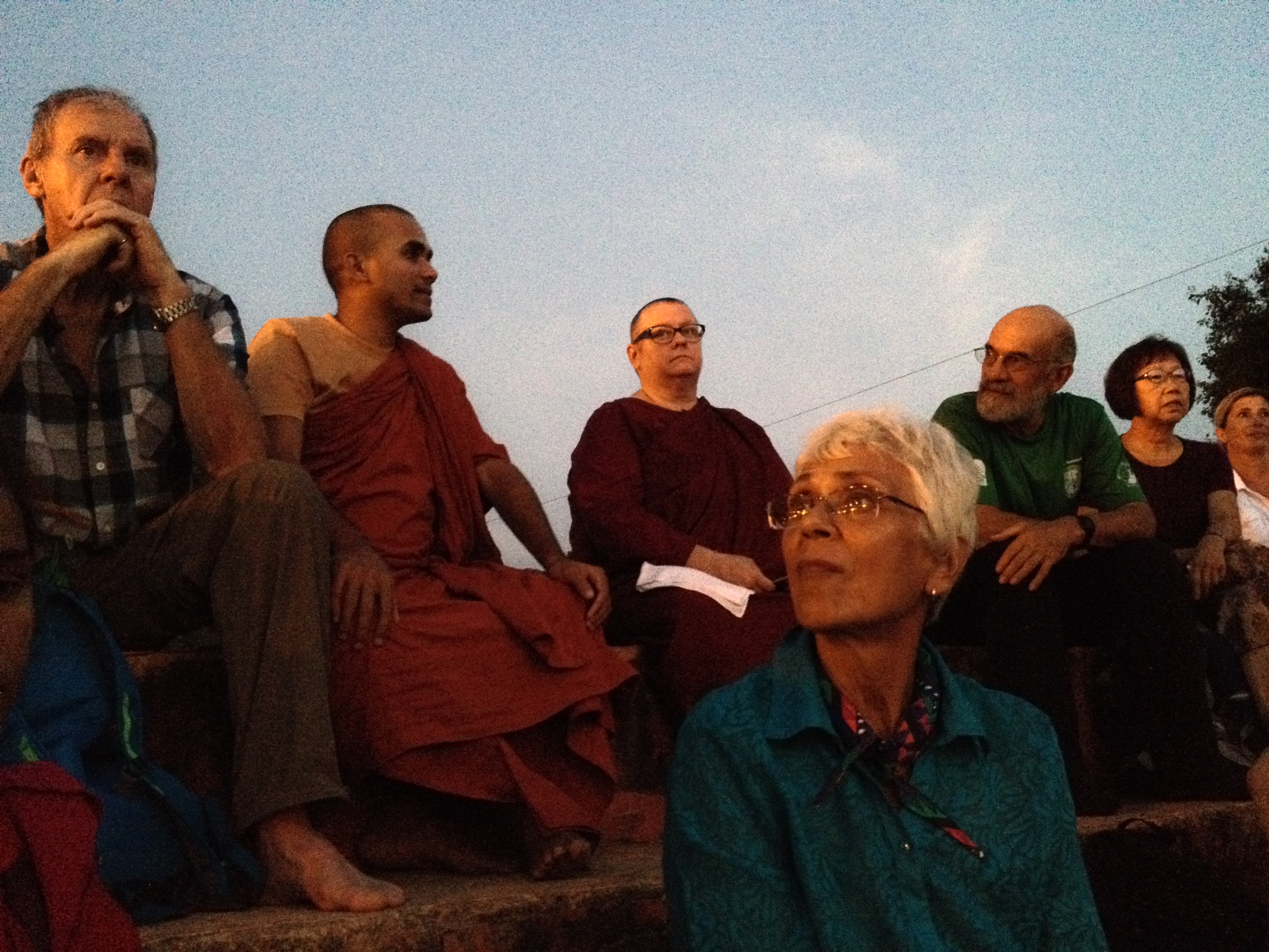 Dharma talk at Dusk in Buddha's Birthplace.JPG