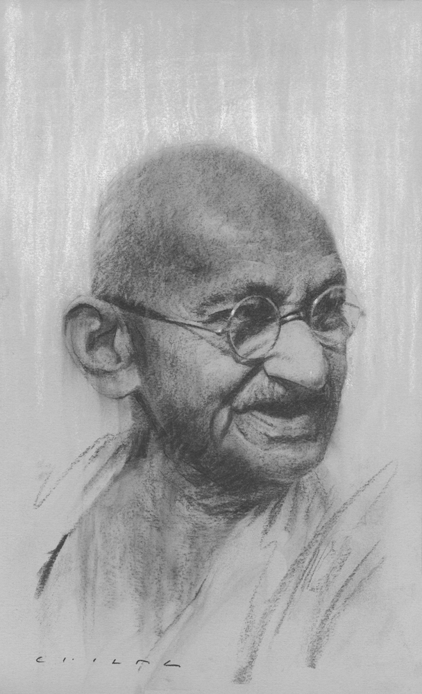 Mohandas Ghandi Print Available from Studio550 Press