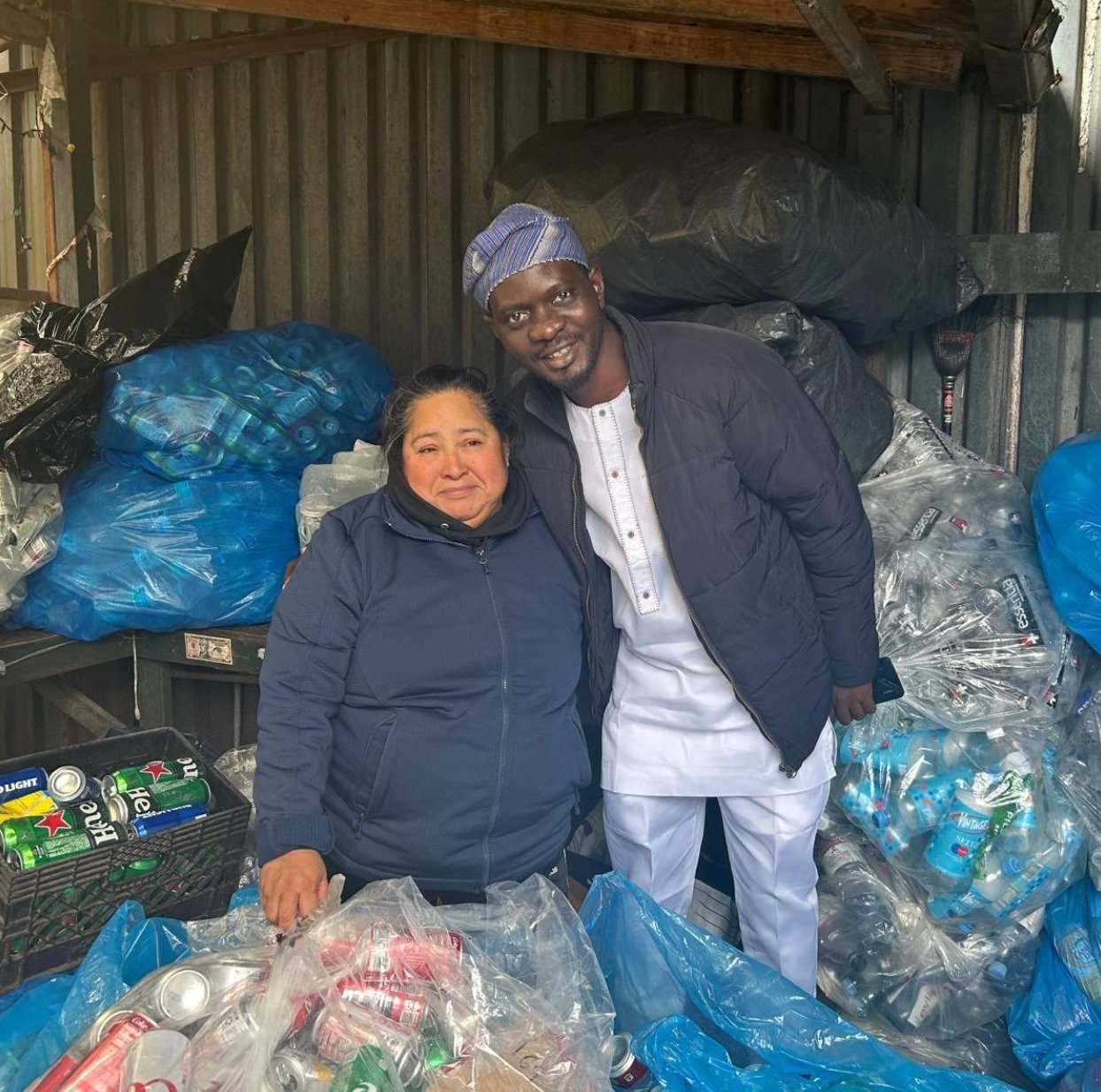 Recyclers across the globe unite! Thanks World Connect  for introducing Nigerian grantee Adetunwase Adenle, founder of Slum Art, to NYC grantee Josefa Marin, founder of the Alliance of Independent Recyclers NYC!