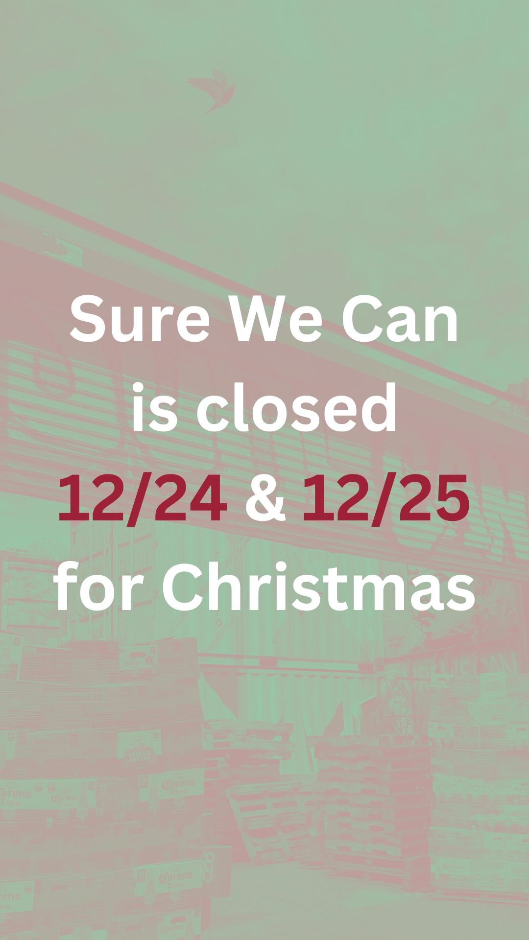SWC closed for Christmas Eve