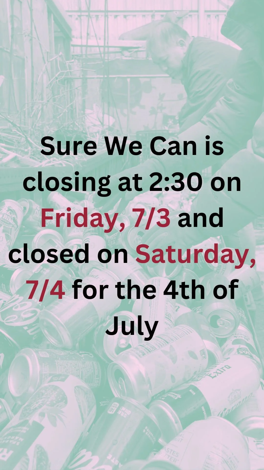SWC Closed for 4th of July