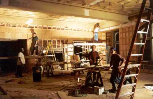  Construction continued almost around the clock, in order to meet the movie deadline. 