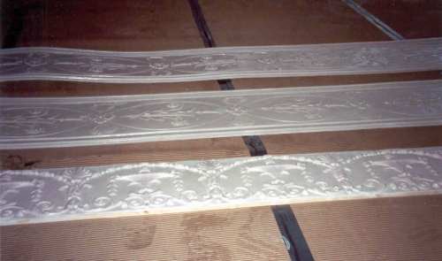  The above molds were used to create these castings, seen here lying on the floor, ready to be installed. 