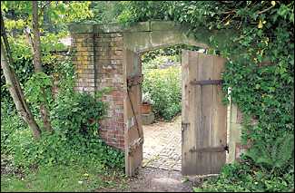 For the garden walls and castle, builders used 500-year-old brick imported from Wales. Heavy gates creak open to reveal the secret garden, built for Thorne's wife Anna.