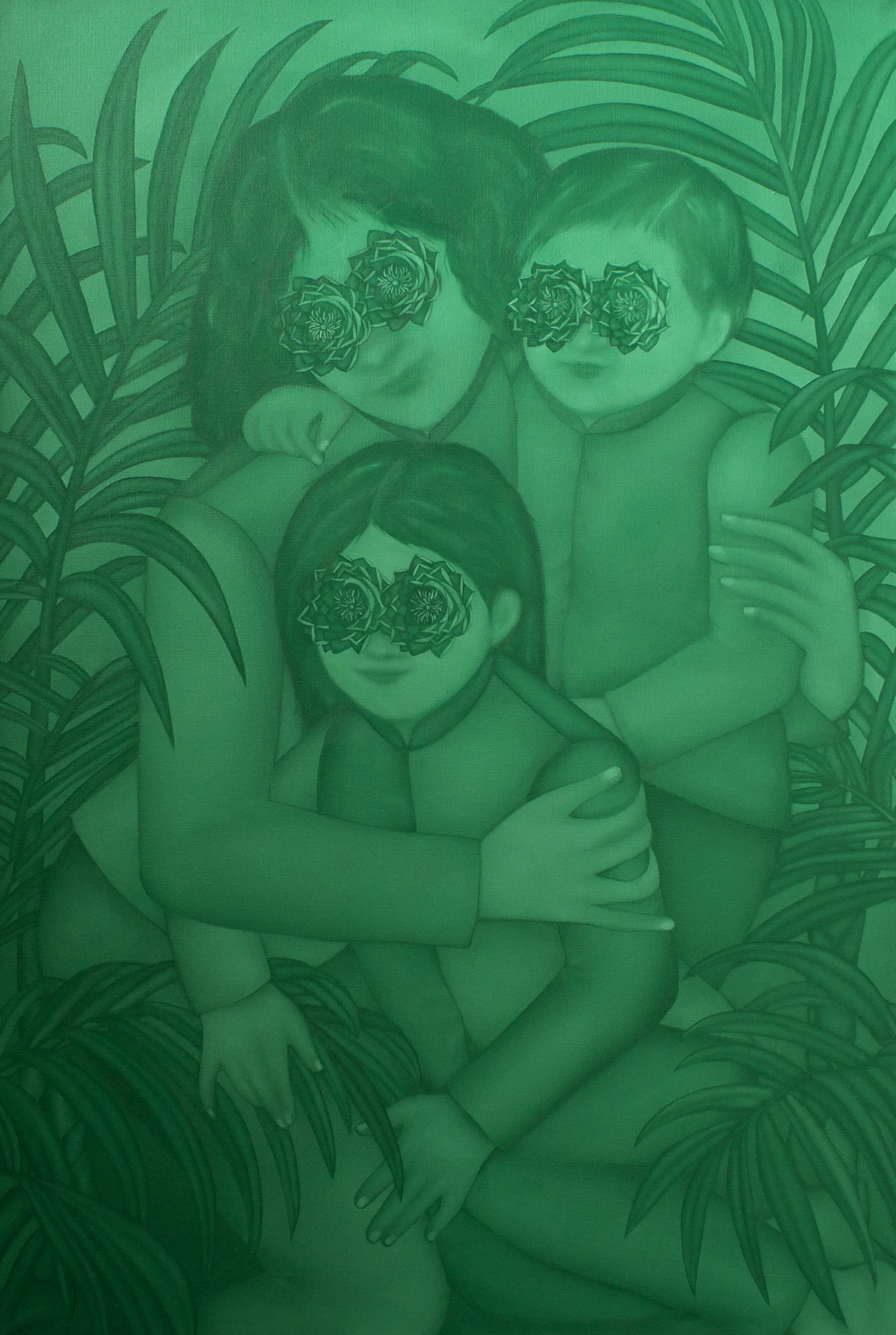 Lotus Eye Family , Oil on Linen, 72"x 48" (183 x 122 cm), 2017
