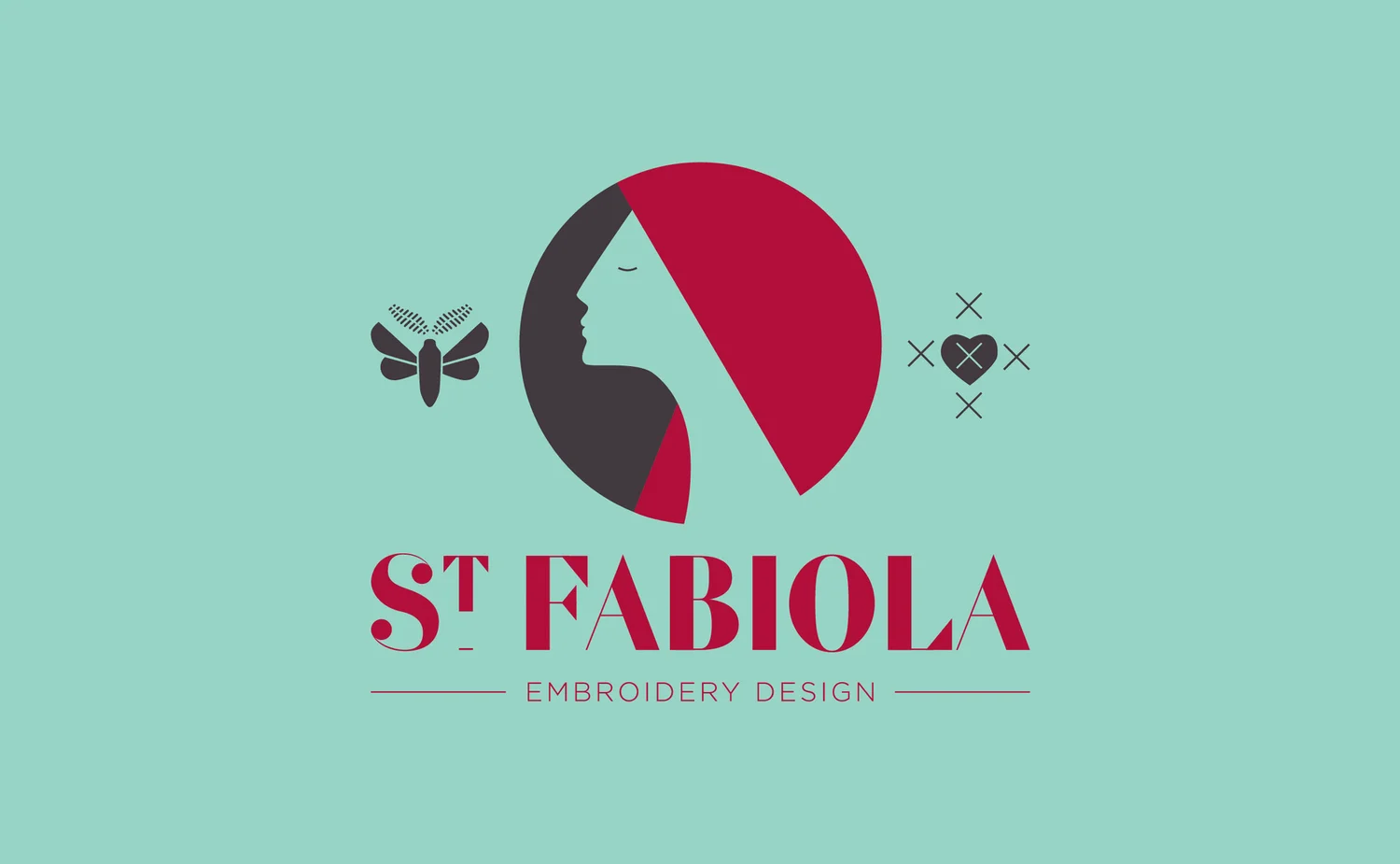 The St Fabiola logo reflects the business - embroidered art that’s imbedded with scientific, spiritual and mythical themes. Created with Salted Herring.
